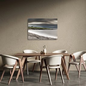 Tablou pe sticlă cu lac în amurg (70x50 cm)