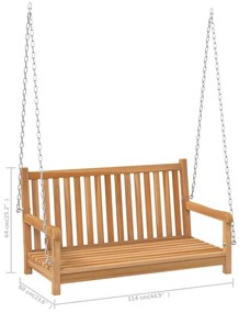 Banca balansoar, lemn masiv de tec, 114x60x64 cm 114 x 60 x 64 cm