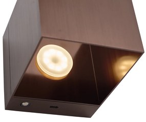 Lampă de perete modernă bronz închis, incl. LED și dimmer tactil reîncărcabil - Joris