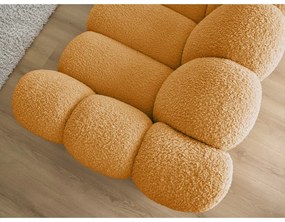 Canapea galben-muștar cu tapițerie din țesătură bouclé 232 cm Hippolyte – Bobochic Paris