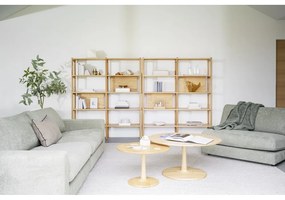 Măsuță de cafea natural rotundă cu aspect de lemn de stejar 90x90 cm Hobart – Rowico