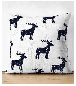 Set 4 fețe de pernă și un napron de masă cu model de Crăciun Minimalist Cushion Covers Reindeer and Stars