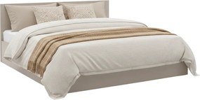 Pat SOFIA 160 x 200 cm, casmir bej Saltele: Cu saltele Coco Maxi 20 cm, Somiera pat: Cu lamele curbate