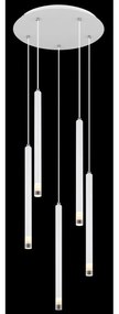 Lustra cu 5 Pendule metal alb RYAN pentru living