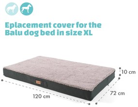 Balu XL, husă de rezervă, pat pentru câine, lavabilă, antiderapantă, dimensiunea XL (120 × 10 × 72 cm)