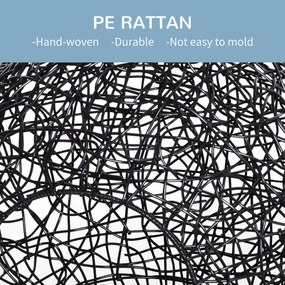 PawHut Cusca Hamac pentru Pisici in PE Rattan cu Perna din Lin si Bumbac Φ60 x 110cm