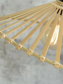Lustra suspendata eco asimetrica din bambus Bromo M, 50x12cm