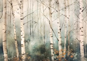 Fototapet - Copaci - pictură (147x102 cm)