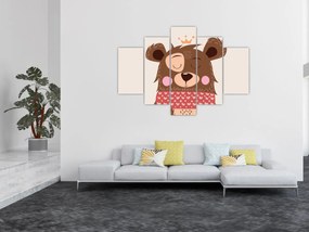 Tablou - Teddy ursuleț cu eșarfă roșie (150x105 cm)