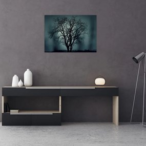 Tablou pe sticlă copaci în eclipsă (70x50 cm)