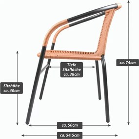 Scaun bistro de grădină, stivuibil, gri/natural