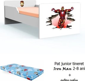 Pat tineret Iron Man cu saltea