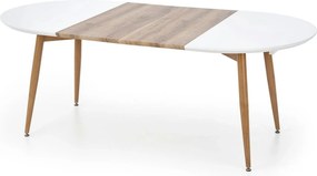 Masa extensibila EDWARD, alb/stejar miere, 120/200x100x75 cm