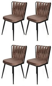 Set de scaune de sufragerie Kusakli Light Brown, 4buc., 4 buc