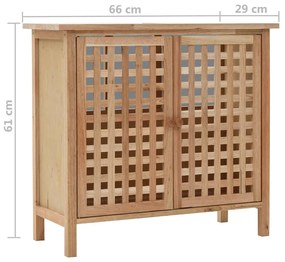 Dulap de chiuveta, lemn masiv de nuc, 66 x 29 x 61 cm