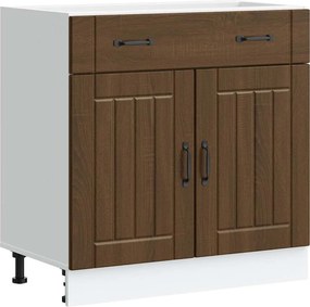 vidaXL Dulap de bază de bucătărie „Lucca” din lemn de stejar maro