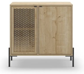 Comodă în culoare naturală joasă cu aspect de lemn de stejar 80x80 cm Inca – Marckeric