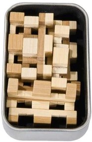 Joc logic IQ din lemn bambus in cutie metalica Gridbox