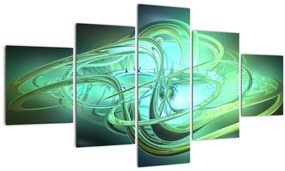 Tablou cu abstracție verde (125x70 cm), în 40 de alte dimensiuni noi