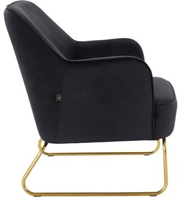 Fotoliu negru cu tapițerie din catifea Joshua - Støraa