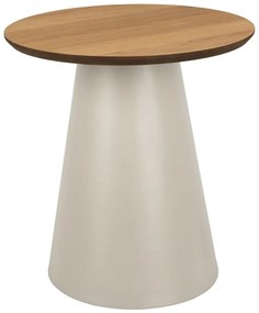 Măsuță de cafea crem/în culoare naturală rotundă cu blat cu aspect de lemn de stejar ø 45 cm Soli – Actona