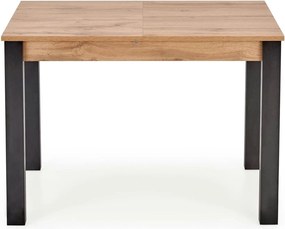 Masa extensibila GINO, stejar/negru, PAL furniruit, 100/138x60x75 cm