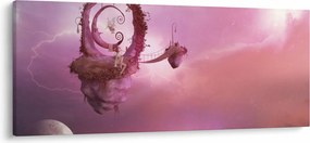 Tablou - Zână pe o insulă plutitoare (120x50 cm)