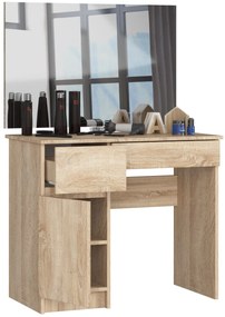 Masă de toaletă Parijat (Stejar sonoma) (cu oglindă) (S). 1070894
