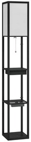 HOMCOM Lampadaire modern cu LED-uri și rafturi cu port USB A+C, comutator la picior pentru salon, cameră, birou, negru | Aosom Romania