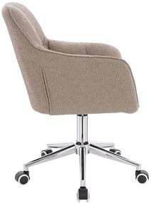 HR550K Scaun Latte Boucle cu Bază Cromata