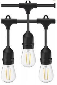 LED șir decorativ exterior 20xE27/1W/230V 20 m IP65 negru