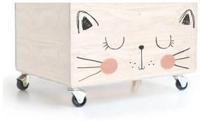 Cutie din lemn cu roți pentru jucării Little Nice Things Cat