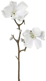 Floare artificială Magnolia înzăpezită albă, 49 cm
