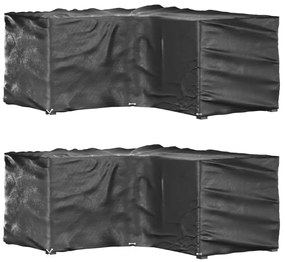 3155369 vidaXL Huse mobilier de grădină în formă de L 12 ocheți, 185x185x90 cm