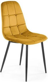 Scaun tapitat K417, galben, stofa catifelata, 44x56x87 cm