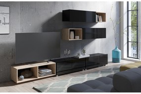 Mobilier living Calabria C25 BLACK (Negru + Stejar artisan) (fără iluminat). 1051561