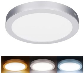 Solight WD244-S - Panou LED 2 în 1 24W/230V 3000/4000/6000K Ø 30 cm IP54 argintiu