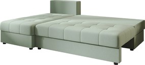 Coltar extensibil de colt VENORIA SLIM, verde deschis, reversibil, 200x143 cm + 2 perne GRATUIT