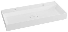 Chiuvetă dublă albă din compozit mineral 96x44 cm Godiva – Sapho