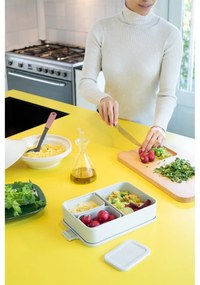 Cutie pentru alimente Brabantia Make&Take 1006292, 2 L, Cu separatoare, Inchidere etansa, Fara BPA, Gri deschis