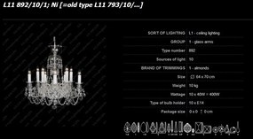 Lustra 10 brate cristal Bohemia L11 892/10/1