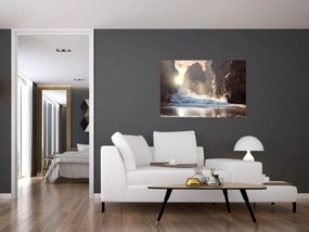 Tablou - Stânci și valuri ale oceanului (90x60 cm)