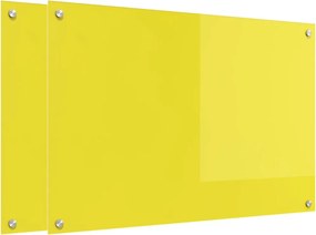 vidaXL Panou de bucătărie 2 pcs Galben 90 x 60 cm sticlă securizată
