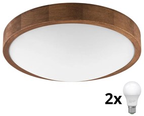 Plafonieră LED Brilagi CARVALHO SLIM 2xE27/60W/230V stejar cireș d. 37 cm