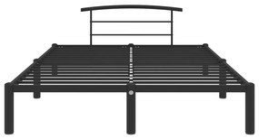 Cadru de pat, negru, 160 x 200 cm, metal