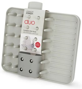 Scurgător de vase gri deschis din plastic 33,5x31,5 cm Duo – Joseph Joseph