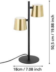 Lampă LED de masă Eglo 39986 ALTAMIRA 2xGU10/4,6W/230V 3000K auriu