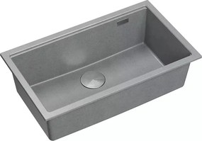 Chiuveta compozit incastrata Quadron Logan 110 gri - inox 76x44 cm