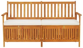 316738 vidaXL Bancă de depozitare cu pernă, 170 cm, lemn masiv de acacia