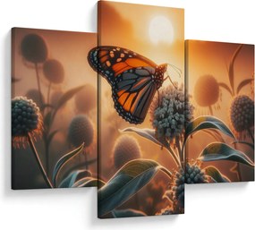 Tablou – Fluture în soare apunând (90x60 cm)